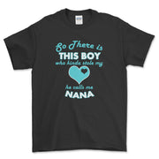 Personalized grandma shirt There's This Boy Who Stole My Heart Gildan Unisex Tee