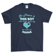 Personalized grandma shirt There's This Boy Who Stole My Heart Gildan Unisex Tee
