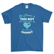 Personalized grandma shirt There's This Boy Who Stole My Heart Gildan Unisex Tee