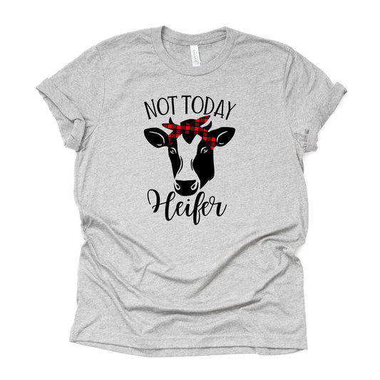 Farm Life Tee, Not Today Heifer, Cow Red Bow Design, premium Bella + Canvas unisex shirt, 3 color choices, plus sizes available, great gift
