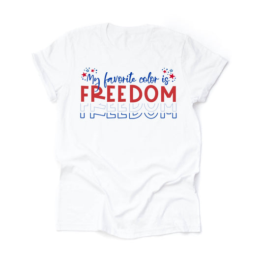 Patriotic Tee, My Favorite Color is Freedom July 4th Design on premium Bella + Canvas unisex shirt, 3 color choices, plus sizes available