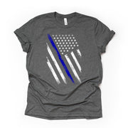 Thin Blue Line, Blue Line US Flag, Police Matter, Police Design on premium Bella + Canvas unisex shirt, 3 color choices, plus sizes, 3X, 4X