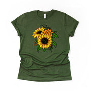 Sunflower Shirt, Beautiful Summer Sunflowers Design on premium Bella + Canvas unisex shirt, 3 color choices, plus sizes available