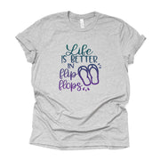 Beach Life, Super Fun Life Is Better In Flip Flops Design on premium Bella + Canvas unisex shirt, 3 color choices, plus sizes available
