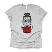 Camping Life, Rustic Camping Lantern Wanderlust Camper Design on premium Bella + Canvas unisex shirt, 3 color choices, plus sizes available