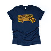 School Bus Driver Shirt, Funny School Bus Tee, Fun School Bus with Words Design on premium Bella + Canvas unisex shirt, 3 colors, plus size