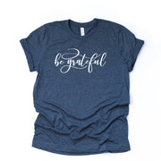 Christian Tee, Be Grateful Design on premium Bella + Canvas unisex shirt, 3 color choices, plus size, Thanksgiving tee, be thankful, be kind