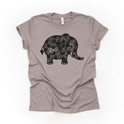 Elephant Shirt, Elephant Mandala, Super Cute Elephant Design on premium Bella + Canvas unisex shirt, 3 color choices, plus sizes available