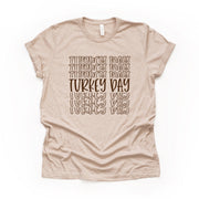 Perfect Thanksgiving Word Art Tee, Thanksgiving Turkey Day Repeat Design on premium Bella + Canvas unisex shirt, 3 color choices, plus size