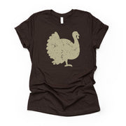 Thanksgiving Shirt, Distressed Turkey, Vintage Turkey Design on premium Bella + Canvas unisex shirt, 3 color choices, plus size
