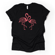 Zentangle Flamingo, Two Cute Flamingo Mandalas Design on premium Bella + Canvas unisex shirt, 3 color choices, plus sizes available