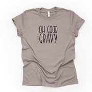 Farmhouse Thanksgiving, Country Thanksgiving, Oh Good Gravy Design on premium Bella + Canvas unisex shirt, 3 color choices, plus size