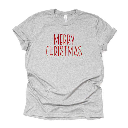 Farmhouse Christmas, Simple Country Inspired MERRY CHRISTMAS Design on premium Bella + Canvas unisex shirt, 2 color choices, plus size