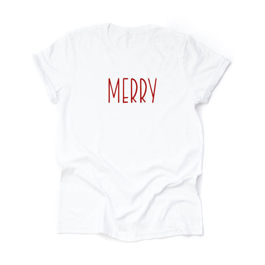 Farmhouse Christmas, Simple Country Inspired MERRY Design on premium Bella + Canvas unisex shirt, 2 color choices, plus size