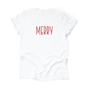 Farmhouse Christmas, Simple Country Inspired MERRY Design on premium Bella + Canvas unisex shirt, 2 color choices, plus size