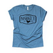 Farmer's Market, Cute Farmer's Market with Chicken Design on premium Bella + Canvas unisex shirt, 3 color choices, plus sizes available