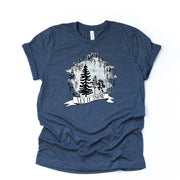 Winter Tee, Beautiful Winter Scene, Let It Snow Design on premium Bella + Canvas unisex shirt, 3 color choices, plus sizes