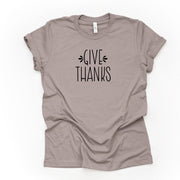 Farmhouse Thanksgiving, Country Thanksgiving, Simple Give Thanks Design on premium Bella + Canvas unisex shirt, 3 color choices, plus size