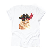Cat in Costume, Adorable Ginger Cat in Pirate Costume Design on premium Bella + Canvas unisex shirt, 3 color choices, plus size