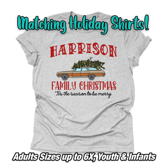 Personalized Family Christmas Tee, Christmas Vacation, Family Matching Griswold Family Christmas Design on premium unisex shirt, plus size