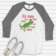 Christmas Raglan, Funny Christmas Fa Rawr Rawr Rawr Christmas Story Movie Design on premium Raglan 3/4 sleeve shirt, plus size, 2X, 3X
