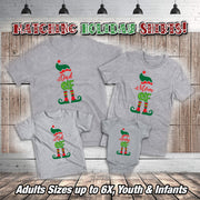 Personalized Family or Group Christmas Tee, CUSTOM Christmas Elf Matching Family Design on premium unisex shirt, plus size, youth sizes