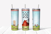 20 oz Skinny Tumbler, Farm Life Tumbler, great tumbler for the Southern Girl, 20 oz Stainless Steel Tumbler, travel mug,