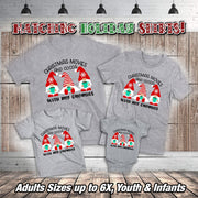 Matching Family/Group Christmas Tees, Christmas Movies and Cocoa with My Gnomies Matching Tees Design on premium unisex shirt, plus size