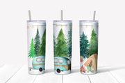 20 oz Skinny Tumbler, Camping Tumbler, Camping Scene Tumbler for Camping Fans, gift for camper, love to camp, 20 oz Stainless Steel Tumbler
