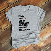 Custom NCIS Character Shirt, Place a Heart Next To Your Favorite Character Design on premium unisex tee, plus sizes available