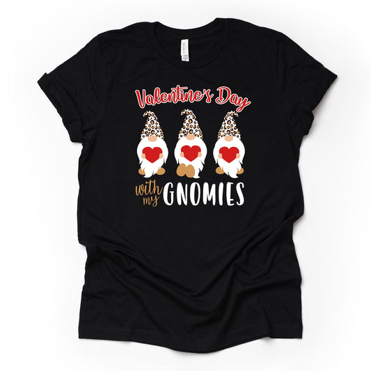 Valentine's Day, Valentine's Day With My Gnomies Leopard Design on premium unisex shirt, 2 color choices, 2X, 3X, 4X, plus sizes available