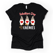 Valentine's Day, Valentine's Day With My Gnomies Leopard Design on premium unisex shirt, 2 color choices, 2X, 3X, 4X, plus sizes available