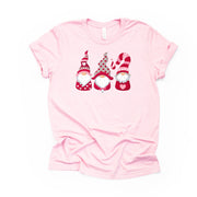 Valentine's Day Tee, Cute Three Valentine's Day Gnomes Design on premium unisex shirt, 2 color choices, 2X, 3X, 4X, plus sizes available