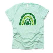St Patrick's Day Tee, Cute Retro St. Patrick's Day Rainbow Design on premium unisex tee, 2 color choices, 2X, 3X, 4X, plus sizes available