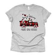 Valentine's Day Tee, Special Delivery Old Plaid Truck Design on premium unisex shirt, 2 color choices, 2X, 3X, 4X, plus sizes available