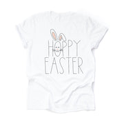 Easter Tee, Simple Hoppy Easter with Bunny Ears Design, premium unisex shirt, 2 color choices, 2X, 3X, 4X, plus sizes available