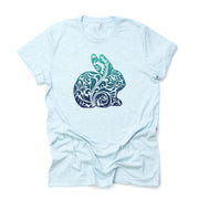 Easter Tee, Cute Ombre Bunny, Swirly Bunny Design, premium unisex shirt, 2 color choices, 2X, 3X, 4X, plus sizes available