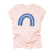 Retro Rainbow Tee, Super Cute Retro Blue Rainbow Design on premium unisex shirt, 2 color choices, 2X, 3X, 4X, plus sizes available
