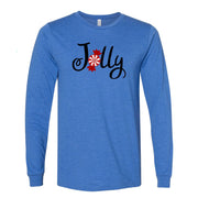Long Sleeve Jolly Design on premium Bella + Canvas long sleeve shirt, christmas shirt, peppermint candy, jolly, plus size christmas long