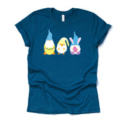 Easter Tee, Super Cute Gnomes and Easter Chicks Design on premium unisex shirt, 3 color choices, 2X, 3X, 4X, plus sizes available
