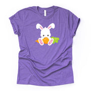 Easter tee, Cute Easter Bunny with Carrot Design on premium unisex shirt, 2 color choices, 2X, 3X, 4X, plus sizes available