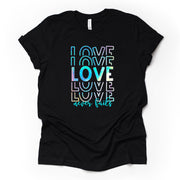 Christian Tee, Repeating Love Tee, Love Never Fails Tee, premium unisex shirt, 3 color choice, 2X, 3X, 4X, plus sizes available