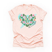 Cactus and Succulents in Heart, Not a Hugger Design, premium Bella + Canvas unisex shirt, 3 color choices, 2X, 3X, 4X, plus sizes available