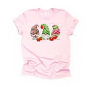 Strawberries Tee, Cute Strawberry Gnomes Design, premium Bella + Canvas unisex shirt, 2 color choices, 2X, 3X, 4X, plus sizes available