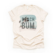 Summer Beach Tee, Beach Scene Palm Tree Tee, Beach Bum Design on premium unisex shirt, 2 color choices, 2X, 3X, 4X, plus sizes available
