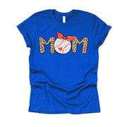 Baseball Mom, Super Cute Baseball Mom with Bow and Leopard Print Design on premium Bella + Canvas unisex shirt, plus sizes, baseball