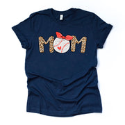 Baseball Mom, Super Cute Baseball Mom with Bow and Leopard Print Design on premium Bella + Canvas unisex shirt, plus sizes, baseball