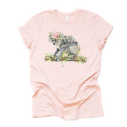 Watercolor Koala and Baby, Koala Bear and Baby, Great Gift For Mom Design on premium Bella + Canvas unisex shirt, plus sizes, baseball
