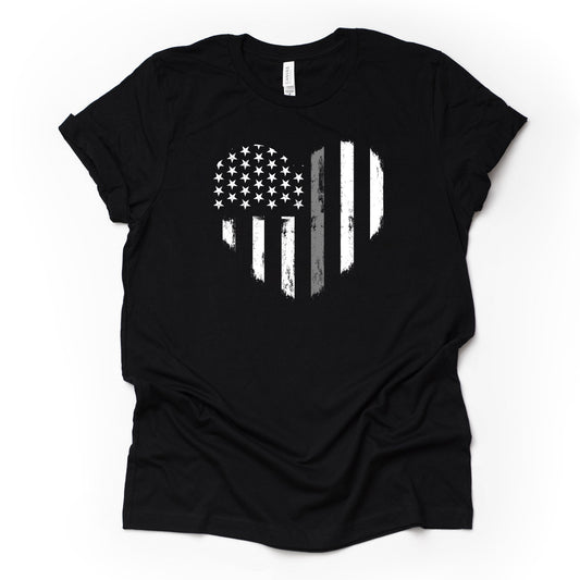 Thin Gray Line, Gray Line heart, Correctional Officers Matter on premium Bella + Canvas unisex shirt, 2 color choices, plus sizes, 3X, 4X