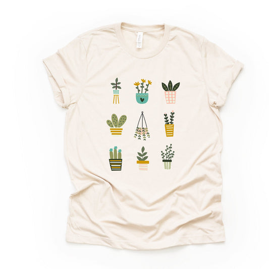 Super Cute Plant Shirt, House Plant, Plant Mom Design on premium Bella + Canvas unisex shirt, 2 color choices, plus sizes available